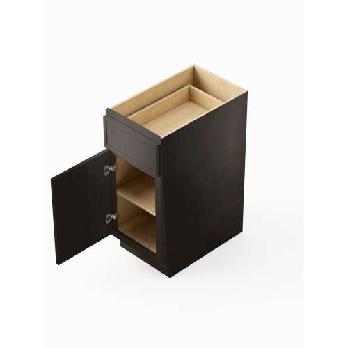 SMB12-RTA-FR02-SG Framington 12-in x 24-in x 35-in Ready To Assemble Latitude Single Door Single Drawer Base Cabinet, Smokey Grey