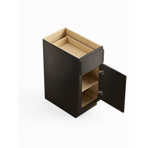 SMB18R-ASM-FR02-SG Framington 18-in x 24-in x 35-in Assembled Latitude Single Door Single Drawer Base Cabinet With Right-Hand Opening Door, Smokey Grey