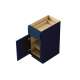 SMB15L-ASM-FR01-NB Framington 15-in x 24-in x 35-in Assembled Remington Single Door Single Drawer Base Cabinet With Left-Hand Opening Door, Navy Blue