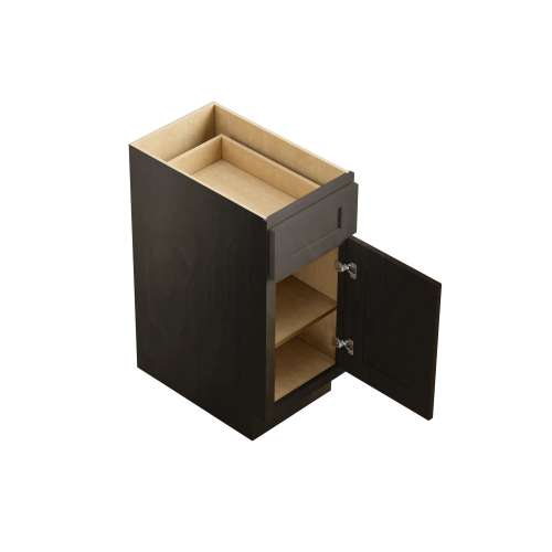 SMB21R-ASM-FR01-SG Framington 21-in x 24-in x 35-in Assembled Remington Single Door Single Drawer Base Cabinet With Right-Hand Opening Door, Smokey Grey