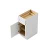 SMB15L-ASM-FR01-WH Framington 15-in x 24-in x 35-in Assembled Remington Single Door Single Drawer Base Cabinet With Left-Hand Opening Door, White