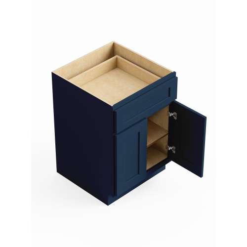 SMB24-ASM-FR01-NB Framington 24-in x 24-in x 35-in Assembled Remington Double Door Single Drawer Base Cabinet, Navy Blue