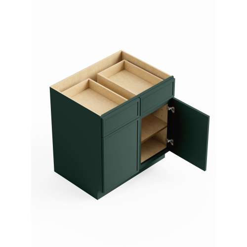SMB30-ASM-FR02-GR Framington 30-in x 24-in x 35-in Assembled Latitude Double Door Double Drawer Base Cabinet, Green