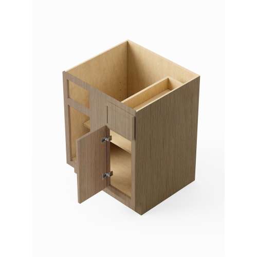 SMBBC36R-ASM-FR02-TW Framington 27-in x 24-in x 35-in Assembled Latitude Blind Base Cabinet With Right-Hand Door and Drawer, Tan Wood