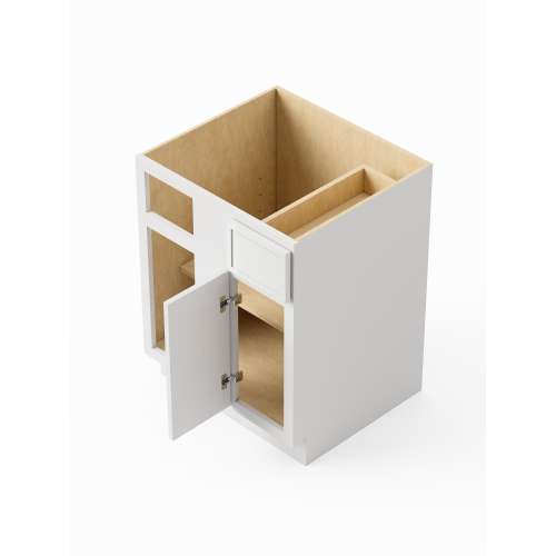 SMBBC45R-ASM-FR02-WH Framington 42-in x 24-in x 35-in Assembled Latitude Blind Base Cabinet With Right-Hand Door and Drawer, White