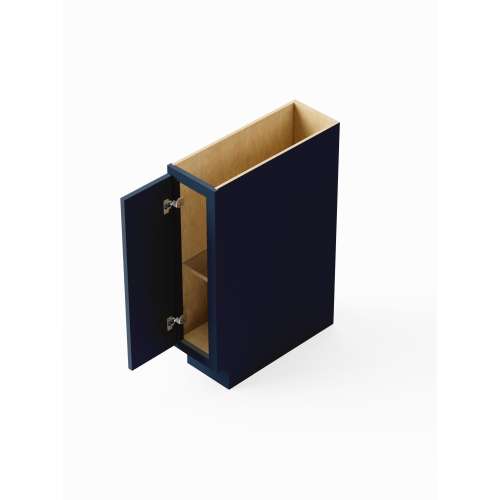 SMBT9L-ASM-FR02-NB Framington 9-in x 24-in x 35-in Assembled Latitude Tray Base Cabinet With Left-Hand Opening Door, Navy Blue