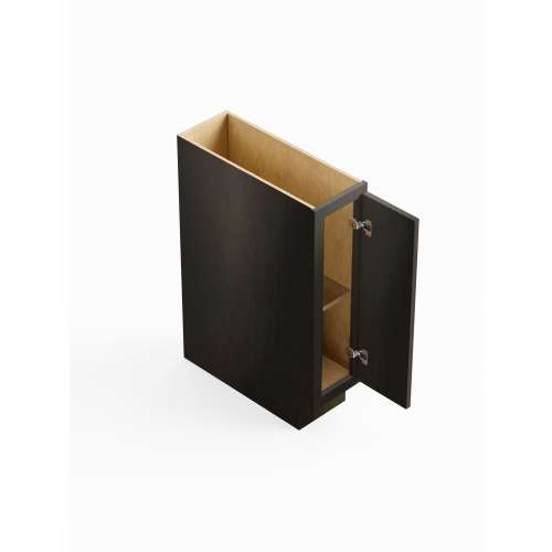 SMBT9R-ASM-FR02-SG Framington 9-in x 24-in x 35-in Assembled Latitude Tray Base Cabinet With Right-Hand Opening Door, Smokey Grey