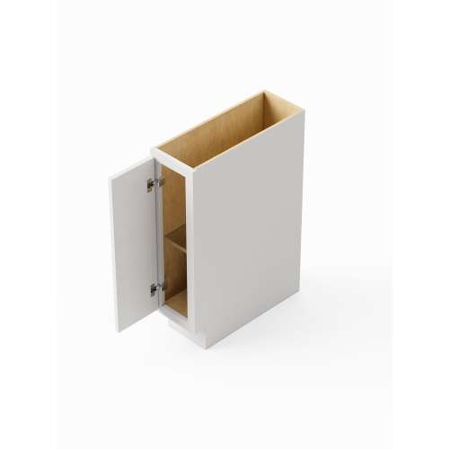 SMBT9L-ASM-FR02-WH Framington 9-in x 24-in x 35-in Assembled Latitude Tray Base Cabinet With Left-Hand Opening Door, White