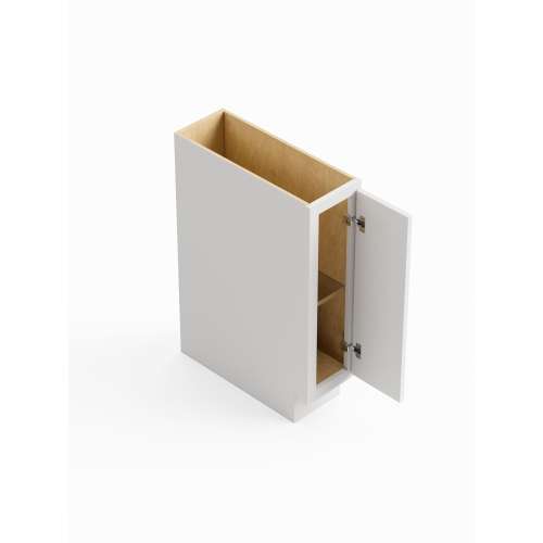 SMBT9R-ASM-FR02-WH Framington 9-in x 24-in x 35-in Assembled Latitude Tray Base Cabinet With Right-Hand Opening Door, White