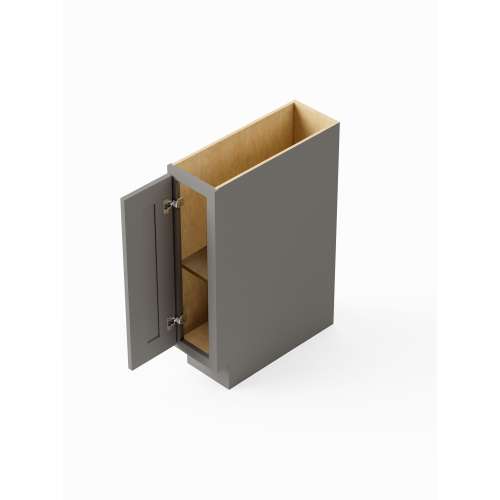 SMBT9L-ASM-FR01-LG Framington 9-in x 24-in x 35-in Assembled Remington Tray Base Cabinet With Left-Hand Opening Door, Light Grey