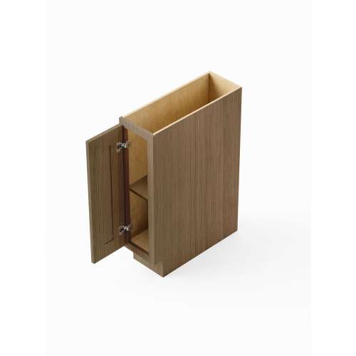 SMBT9L-ASM-FR01-TW Framington 9-in x 24-in x 35-in Assembled Remington Tray Base Cabinet With Left-Hand Opening Door, Tan Wood