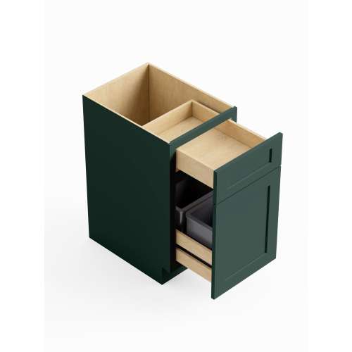 SMBWB18-D-ASM-FR01-GR Framington 18-in x 24-in x 35-in Assembled Remington Double Trash Can Pull-Out Base Cabinet, Green