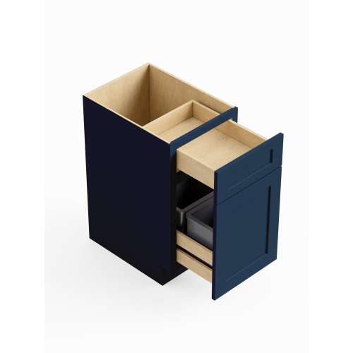 SMBWB18-D-ASM-FR01-NB Framington 18-in x 24-in x 35-in Assembled Remington Double Trash Can Pull-Out Base Cabinet, Navy Blue