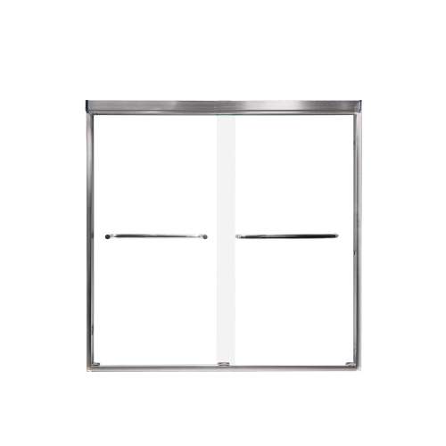 SMCBP606006C-BS Cecelia 59-in x 60-in By-Pass Bathtub Door With 1/4-in Clear Glass and Contour Handles, Brushed Stainless