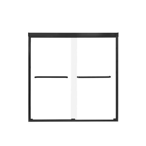 SMCBP606006C-MB Cecelia 59-in x 60-in By-Pass Bathtub Door With 1/4-in Clear Glass and Contour Handles, Matte Black