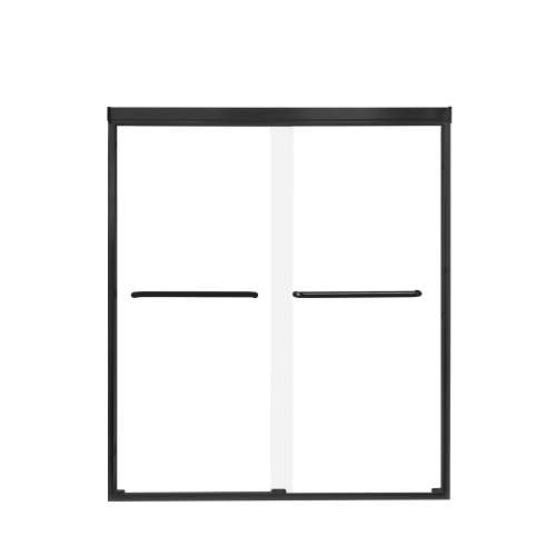 SMCBP607006C-MB Cecelia 59-in x 70-in By-Pass Shower Door With 1/4-in Clear Glass and Contour Handles, Matte Black