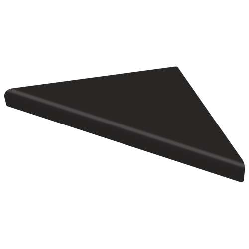 SMCS99SS-09 9-in x 9-in x 1-in Solid Surface Corner Shelf/Footrest With Stainless Steel Dowel Pins, Black