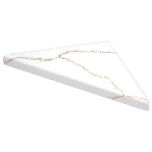 SMCS99SS-72 9-in x 9-in x 1-in Solid Surface Corner Shelf/Footrest With Stainless Steel Dowel Pins, Life Tree