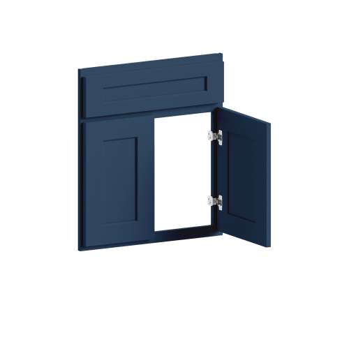 SMDCSF42-FR01-NB Framington 26-in x 1-in x 30-in Remington Diagonal Corner Sink Base Cabinet Front, Navy Blue