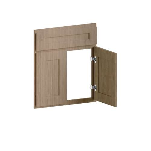 SMDCSF42-FR01-TW Framington 26-in x 1-in x 30-in Remington Diagonal Corner Sink Base Cabinet Front, Tan Wood