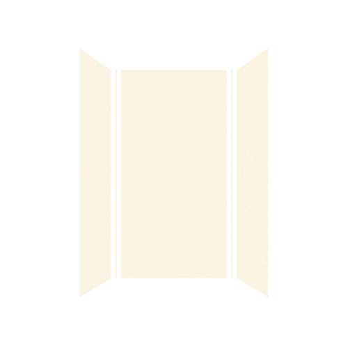 SMSWK363672-32 Silhouette 36-in x 36-in x 72-in Glue to Wall 3-Piece Shower Wall Kit, Cameo/Biscuit