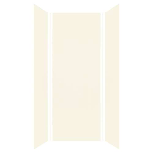 SMSWK363696-32 Silhouette 36-in x 36-in x 96-in Glue to Wall 3-Piece Shower Wall Kit, Cameo/Biscuit