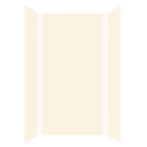 SMSWK483696-32 Silhouette 48-in x 36-in x 96-in Glue to Wall 3-Piece Shower Wall Kit, Cameo/Biscuit