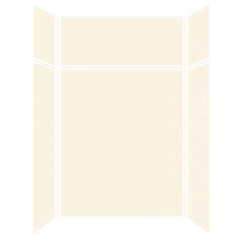 SMSWKX60367224-32 Silhouette 60-in x 36-in x 72/24-in Glue to Wall 6-Piece Transition Shower Wall Kit, Cameo/Biscuit