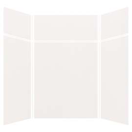 Silhouette 60-in x 60-in x 72/24-in Glue to Wall 3-Piece Transition Shower Wall Kit
