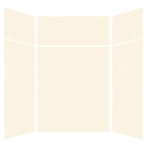 SMSWKX60607224-32 Silhouette 60-in x 60-in x 72/24-in Glue to Wall 6-Piece Transition Shower Wall Kit, Cameo/Biscuit