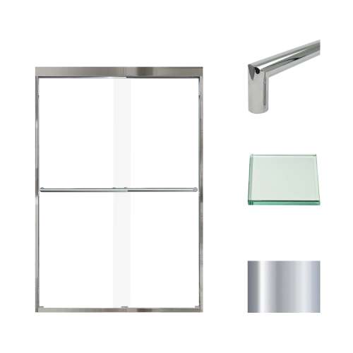 SMFBPT487008C-T-PC Franklin 47-in x 70-in By-Pass Shower Door With 5/16-in Clear Glass And Tyler Handles, Polished Chrome