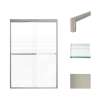 SMFBPT487008F-T-BS Franklin 47-in x 70-in By-Pass Shower Door With 5/16-in Frost Glass And Tyler Handles, Brushed Stainless