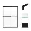 SMFBPT487008F-T-MB Franklin 47-in x 70-in By-Pass Shower Door With 5/16-in Frost Glass And Tyler Handles, Matte Black