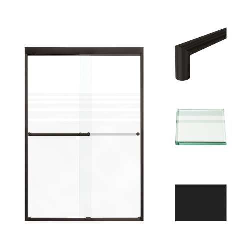 SMFBPT487008F-T-MB Franklin 47-in x 70-in By-Pass Shower Door With 5/16-in Frost Glass And Tyler Handles, Matte Black
