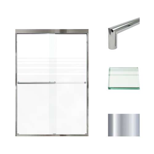 SMFBPT487008F-T-PC Franklin 47-in x 70-in By-Pass Shower Door With 5/16-in Frost Glass And Tyler Handles, Polished Chrome