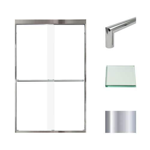 SMFBPT487608C-T-PC Franklin 47-in x 76-in By-Pass Shower Door With 5/16-in Clear Glass And Tyler Handles, Polished Chrome