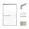 SMFBPT487608F-T-BS Franklin 47-in x 76-in By-Pass Shower Door With 5/16-in Frost Glass And Tyler Handles, Brushed Stainless