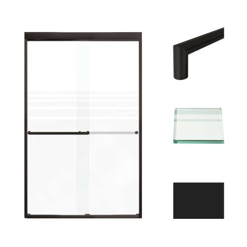 SMFBPT487608F-T-MB Franklin 47-in x 76-in By-Pass Shower Door With 5/16-in Frost Glass And Tyler Handles, Matte Black