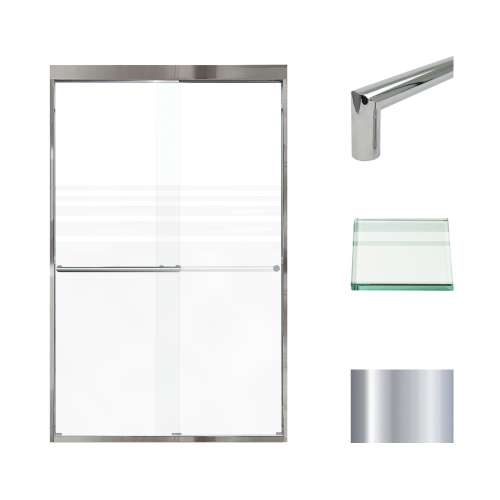 SMFBPT487608F-T-PC Franklin 47-in x 76-in By-Pass Shower Door With 5/16-in Frost Glass And Tyler Handles, Polished Chrome