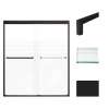 SMFBPT607008F-T-MB Franklin 59-in x 70-in By-Pass Shower Door With 5/16-in Frost Glass And Tyler Handles, Matte Black