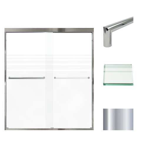 SMFBPT607008F-T-PC Franklin 59-in x 70-in By-Pass Shower Door With 5/16-in Frost Glass And Tyler Handles, Polished Chrome