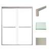 SMFBPT607608C-T-BS Franklin 59-in x 76-in By-Pass Shower Door With 5/16-in Clear Glass And Tyler Handles, Brushed Stainless