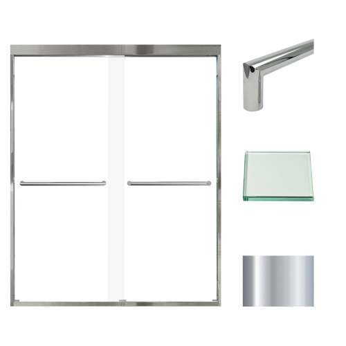 SMFBPT607608C-T-PC Franklin 59-in x 76-in By-Pass Shower Door With 5/16-in Clear Glass And Tyler Handles, Polished Chrome