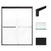 SMFBPT607608F-T-MB Franklin 59-in x 76-in By-Pass Shower Door With 5/16-in Frost Glass And Tyler Handles, Matte Black