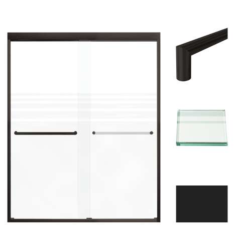 SMFBPT607608F-T-MB Franklin 59-in x 76-in By-Pass Shower Door With 5/16-in Frost Glass And Tyler Handles, Matte Black