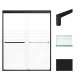SMFBPT607608F-T-MB Franklin 59-in x 76-in By-Pass Shower Door With 5/16-in Frost Glass And Tyler Handles, Matte Black
