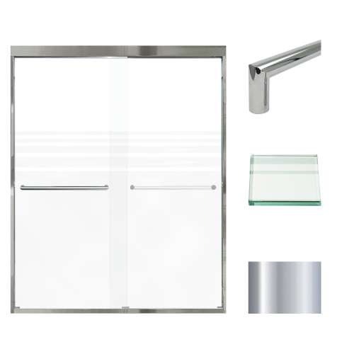 SMFBPT607608F-T-PC Franklin 59-in x 76-in By-Pass Shower Door With 5/16-in Frost Glass And Tyler Handles, Polished Chrome
