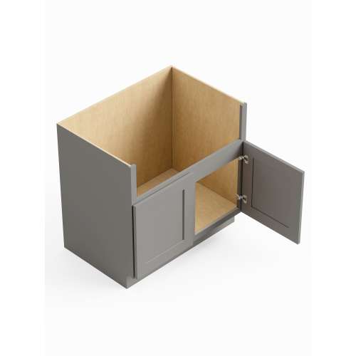 SMFSB36-ASM-FR01-LG Framington 36-in x 24-in x 35-in Assembled Remington Farm Sink Base Cabinet, Light Grey