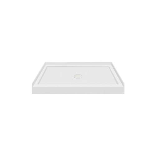 SMFSL3636C-01 36-in x 36-in Cast Solid Surface Low Profile Shower Base With Concealed Center Drain, White