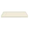 SMFSLB6032L-02 60-in x 32-in Cast Solid Surface Low Profile Tub Replacement Shower Base With Linear Concealed Left Hand Drain, Cameo
